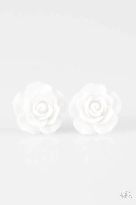 Paparazzi Earring ~ Garden Rave - White