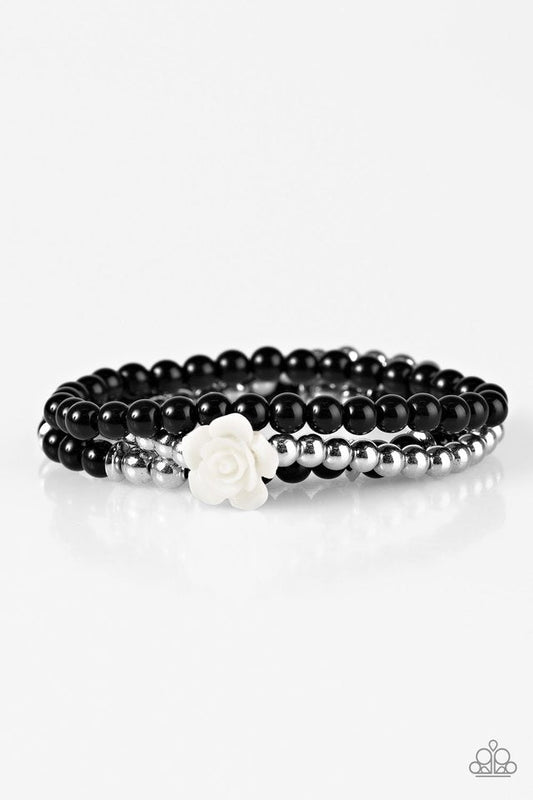 Paparazzi Bracelet ~ Waltzing Wildflowers - Black