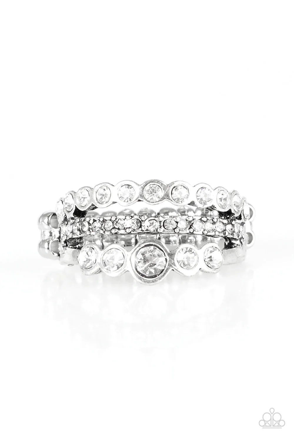 Paparazzi Ring ~ Cherish The Glitter - White