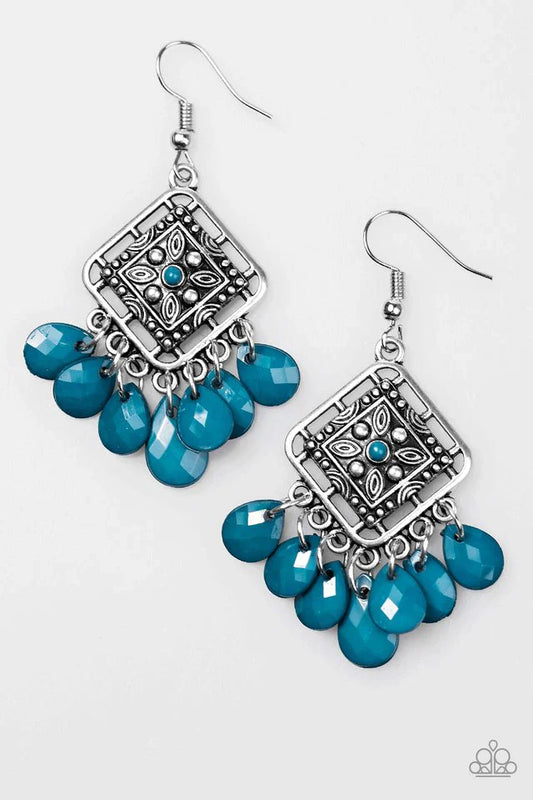 Paparazzi Earring ~ San Diego Spree - Blue