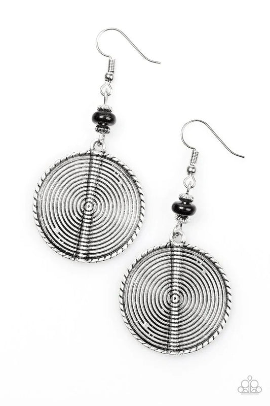 Paparazzi Earring ~ Wild World - Black