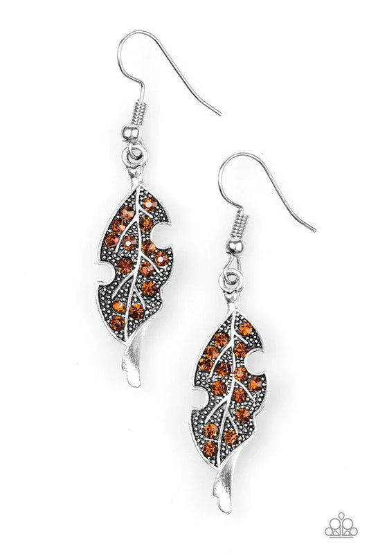Paparazzi Earring ~ FALL-ow The Leader - Brown