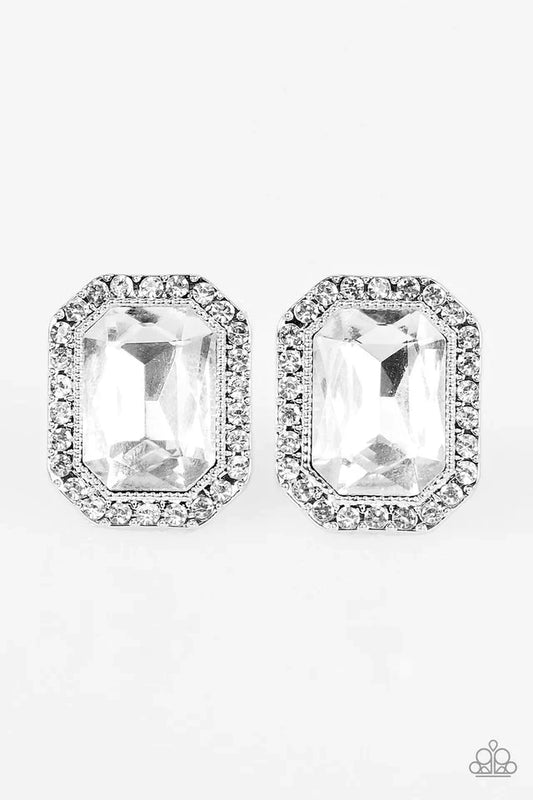 Paparazzi Earring ~ Strike A - White