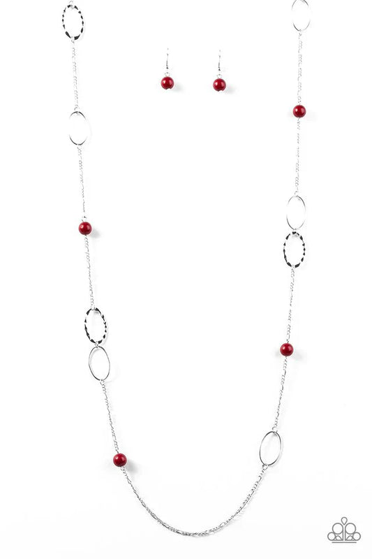 Paparazzi Necklace ~ Sailing Through Sicily - Red