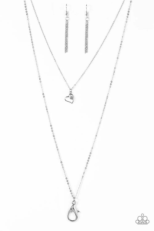 Paparazzi Necklace ~ A Work Of HEART - White