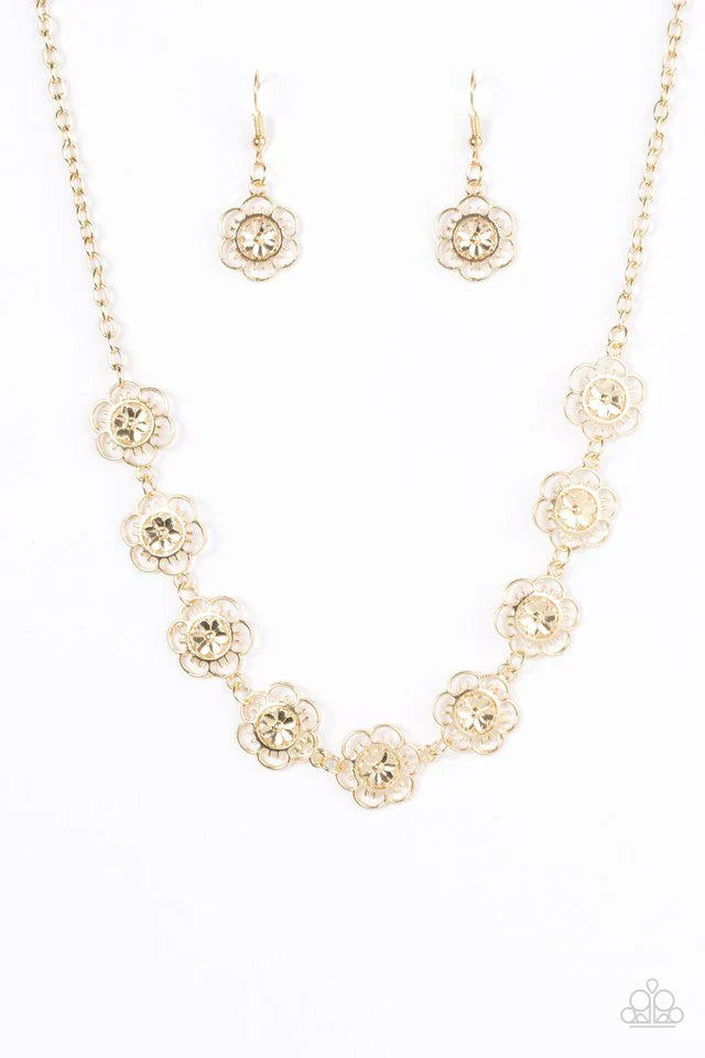 Paparazzi Necklace ~ BLOOM Or Bust - Gold