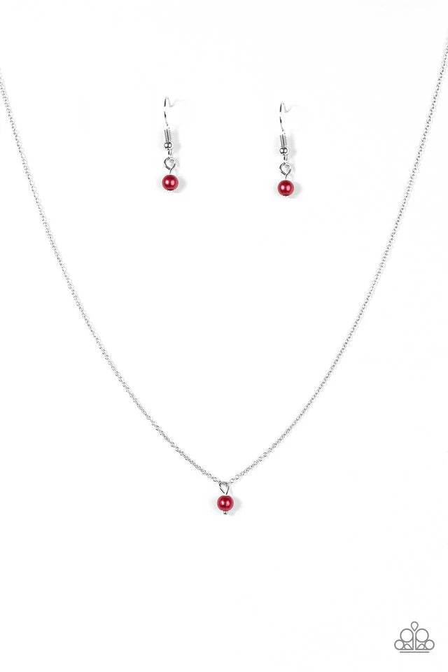 Paparazzi Necklace ~ Dainty and Demure - Red
