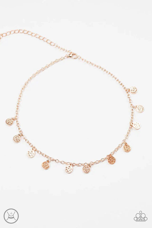 Paparazzi Necklace ~ The FRINGE Zone - Rose Gold