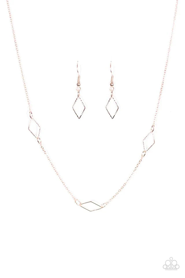 Paparazzi Necklace ~ Dangerously Dainty - Rose Gold
