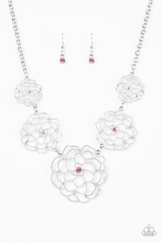 Paparazzi Necklace ~ Crowned Carnation - Pink