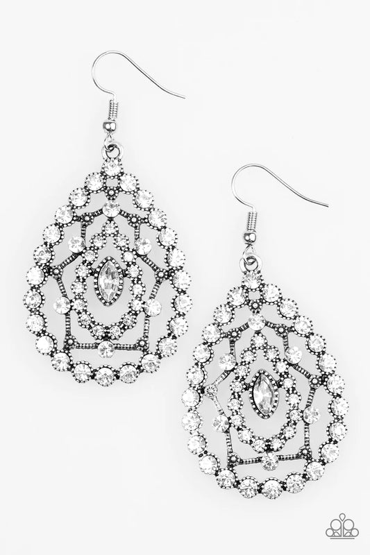 Paparazzi Earring ~ Galaxy Glow - White