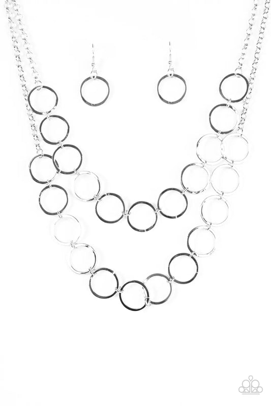 Paparazzi Necklace ~ BLING The Alarm - Silver