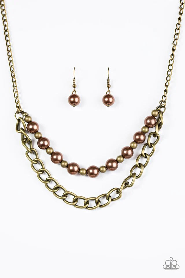 Paparazzi Necklace ~ Glam and Grind - Brown