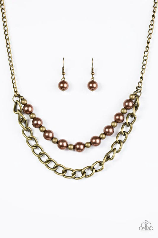 Paparazzi Necklace ~ Glam and Grind - Brown