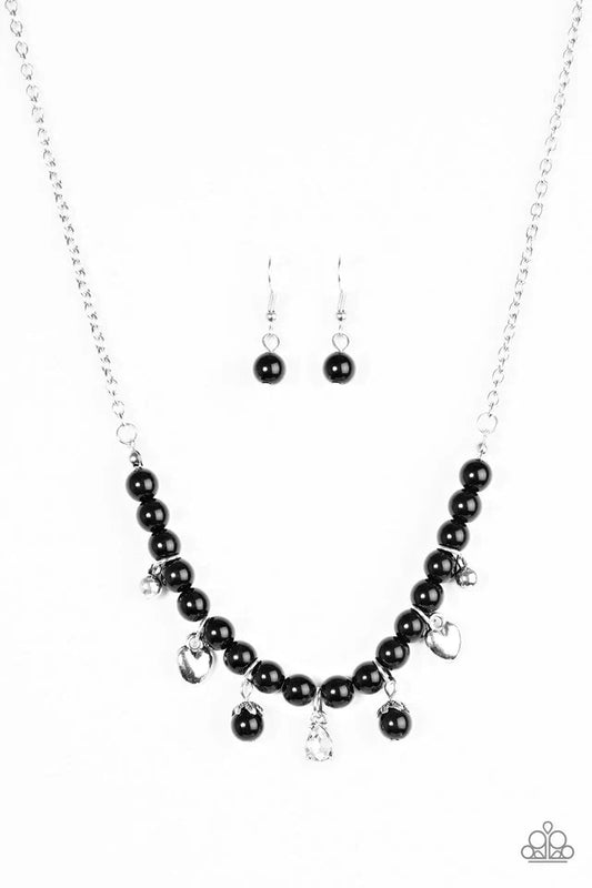 Paparazzi Necklace ~ A HEART-Luck Story - Black