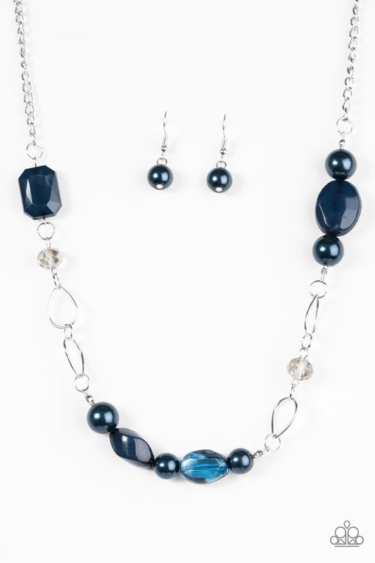 Paparazzi Necklace ~ Beam Away - Blue