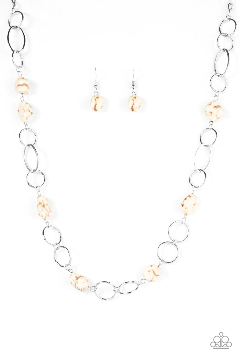 Paparazzi Necklace ~ Canyon Trip - White