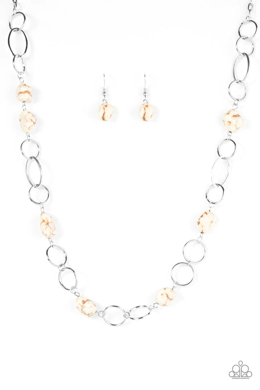 Paparazzi Necklace ~ Canyon Trip - White