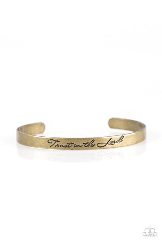 Paparazzi Bracelet ~ Blessed Is The One Who Trusts - Brass