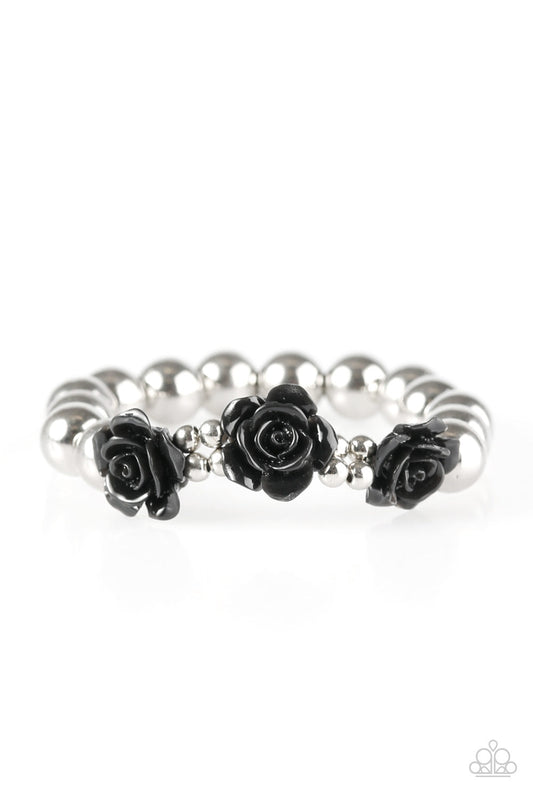 Paparazzi Bracelet ~ What A FLEUR-t! - Black