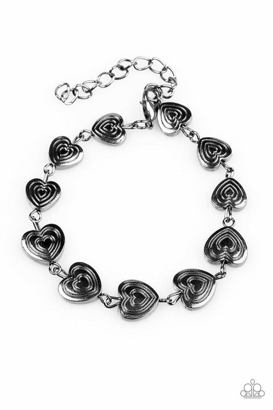 Paparazzi Bracelet ~ No HEART Feelings - Black