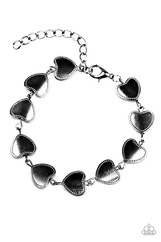Paparazzi Bracelet ~ Nothing But HEARTBEAT - Black
