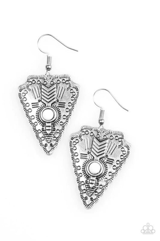 Paparazzi Earring ~ Aim True - White