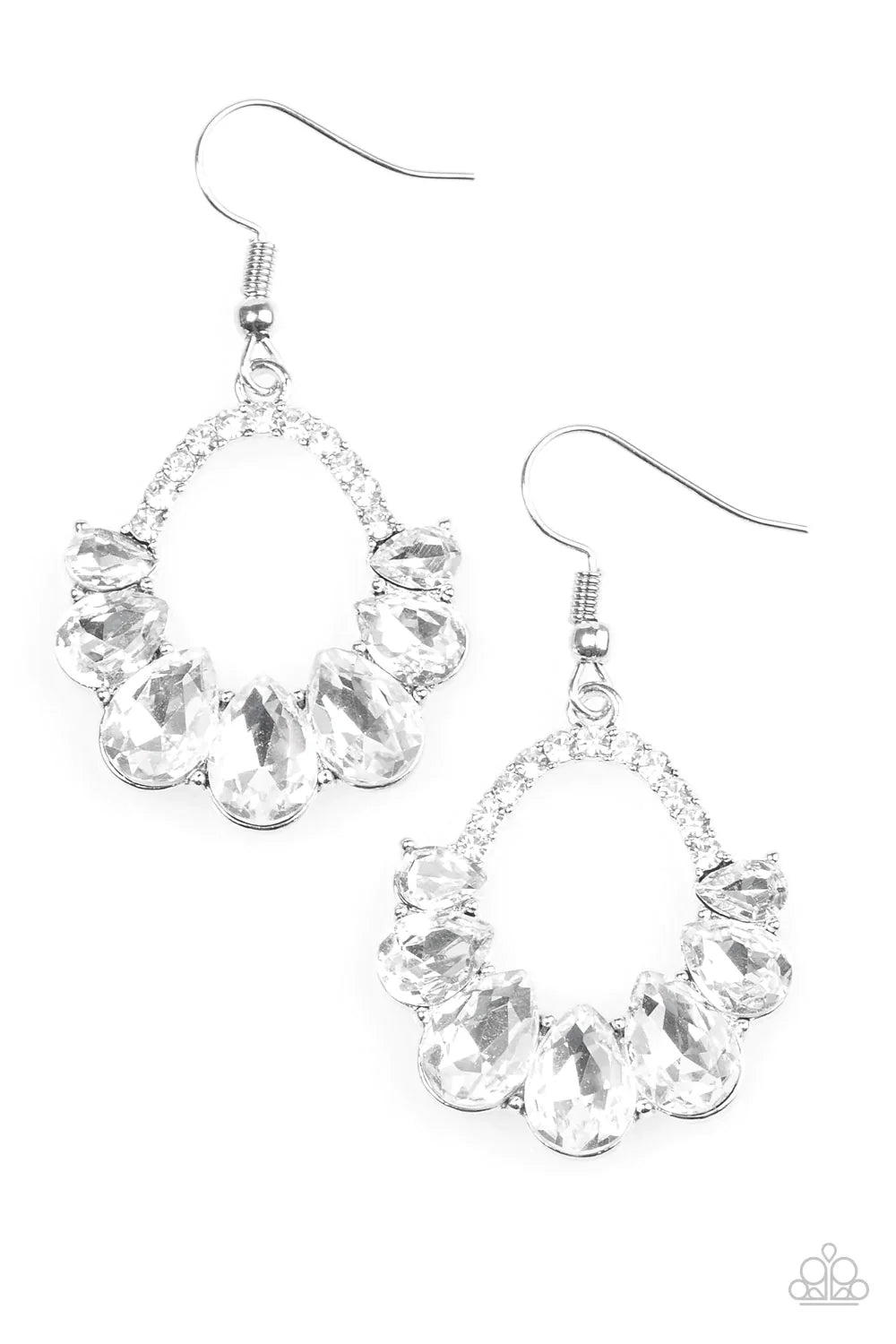 Paparazzi Earring ~ Kissable Shimmer - White