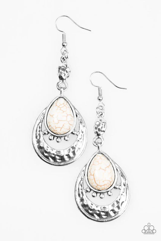 Paparazzi Earring ~ Take Me To The River - White