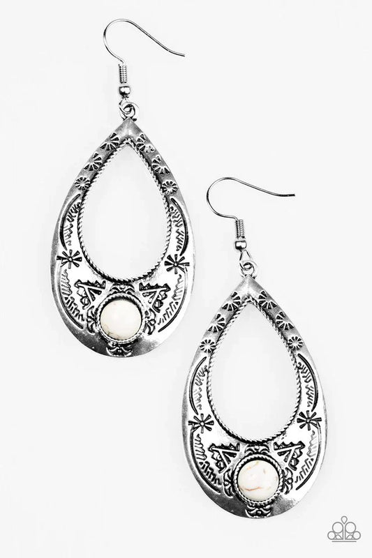 Paparazzi Earring ~ South Pacific - White