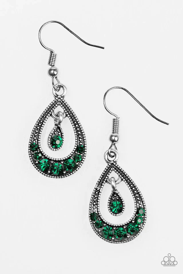 Paparazzi Earring ~ Downtown Princess - Green