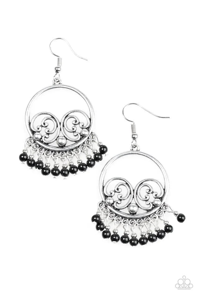 Paparazzi Earring ~ A Way Of WILDLIFE - Black