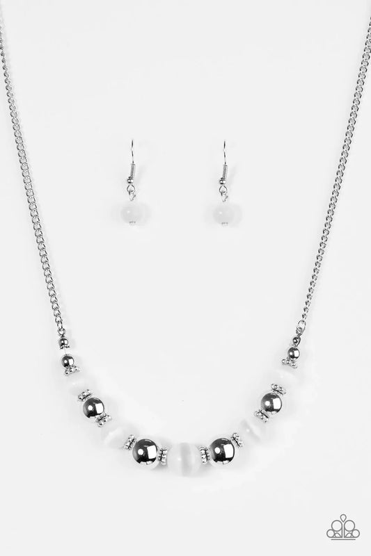 Paparazzi Necklace ~ Upper GLASS - White