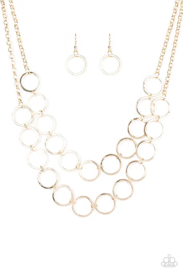 Paparazzi Necklace ~ BLING The Alarm - Gold