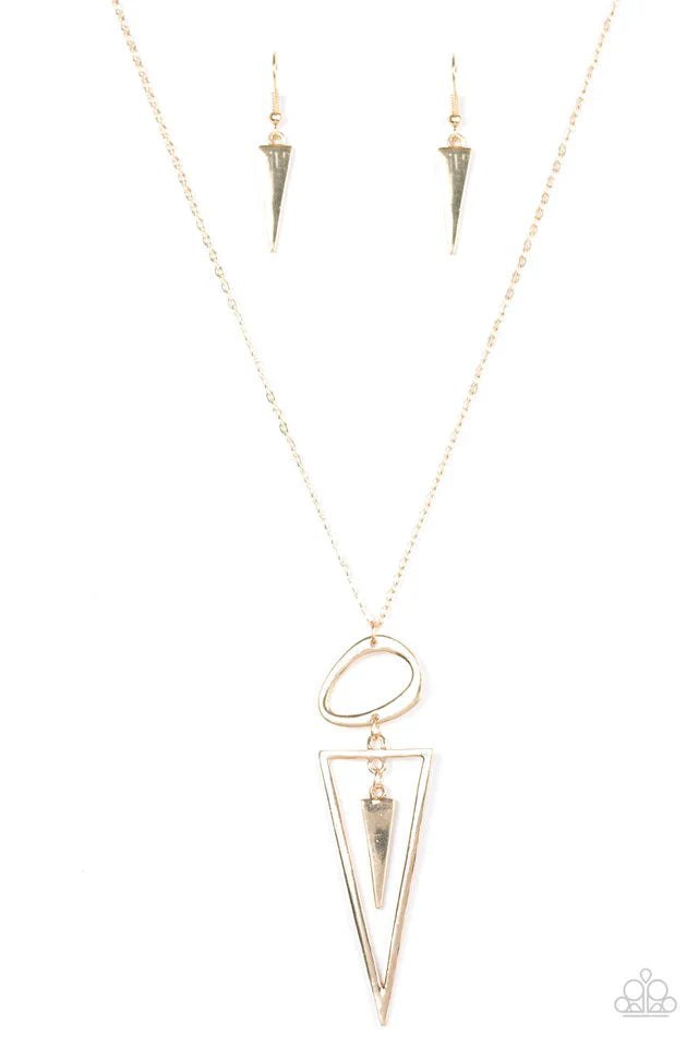 Paparazzi Necklace ~ Keep A Sharp Lookout - Gold