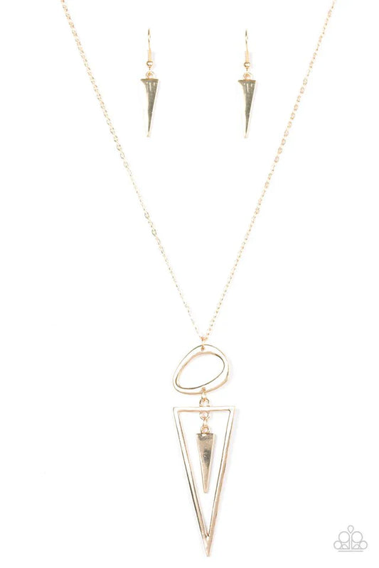 Paparazzi Necklace ~ Keep A Sharp Lookout - Gold