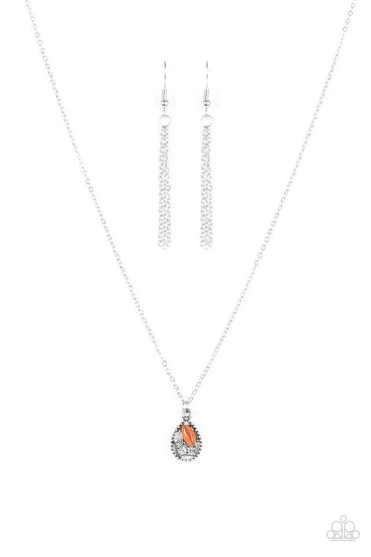 Paparazzi Necklace ~ Drop and Shimmer - Orange