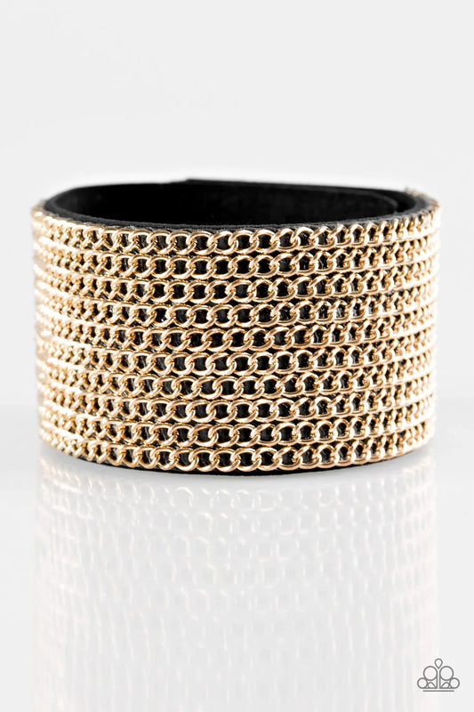 Paparazzi Bracelet ~ GLAM Of Steel - Black