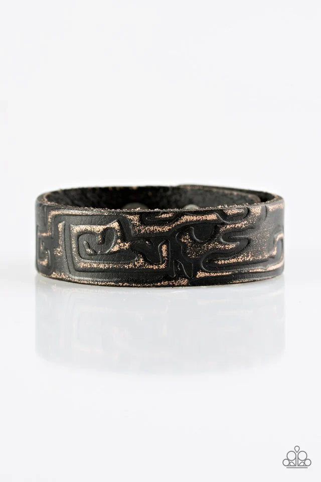 Paparazzi Bracelet ~ Sand and Surf - Black