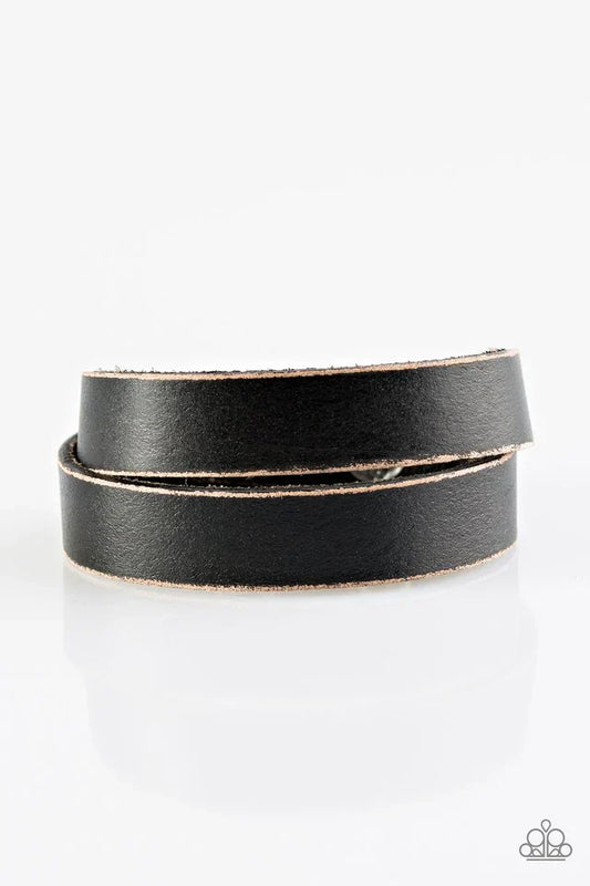 Paparazzi Bracelet ~ Tough As Leather - Black