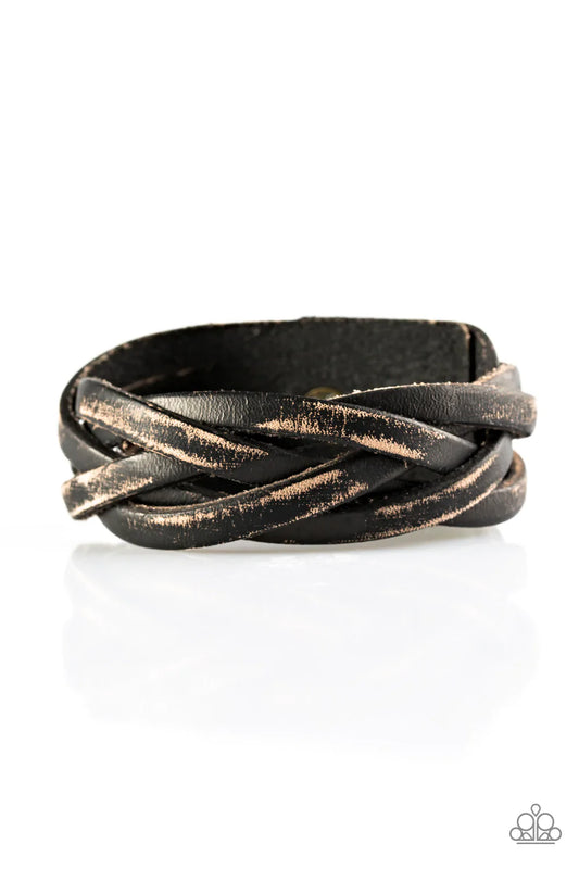Paparazzi Bracelet ~ Rough and Rugged- Black