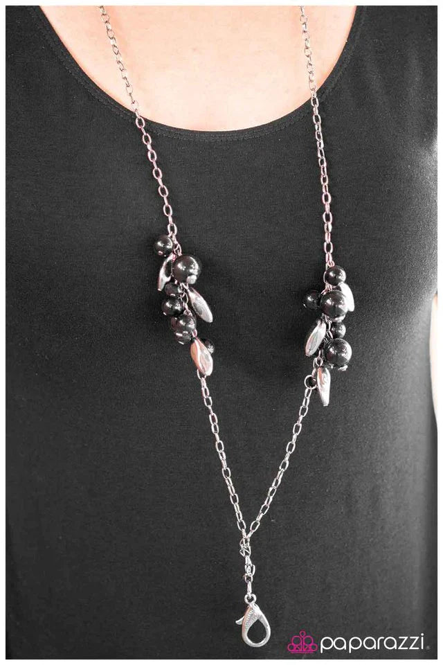 Paparazzi Necklace ~ Hooked On A Feeling - Black