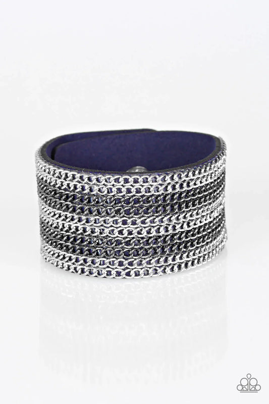 Paparazzi Bracelet ~ GLAM Of Steel - Blue