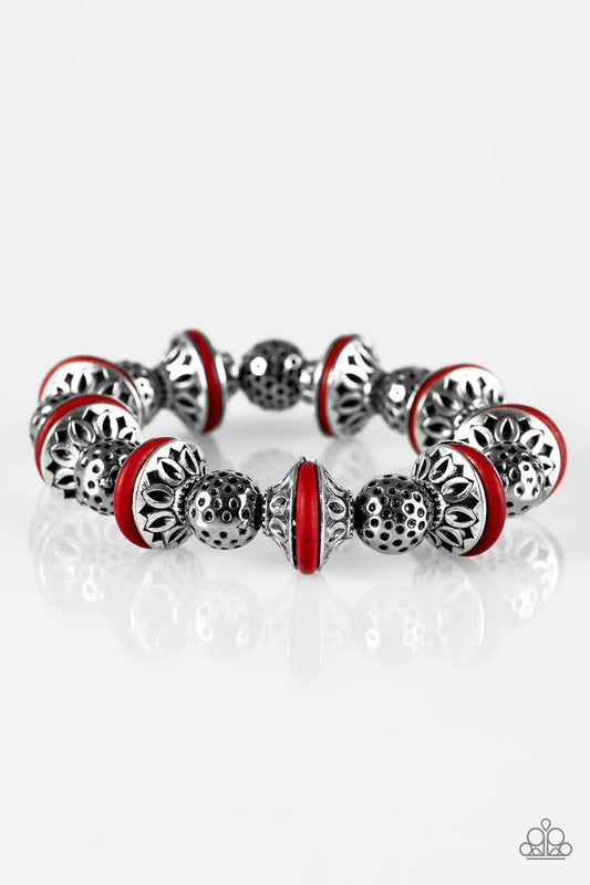 Paparazzi Bracelet ~ Eastern Enchantment - Red
