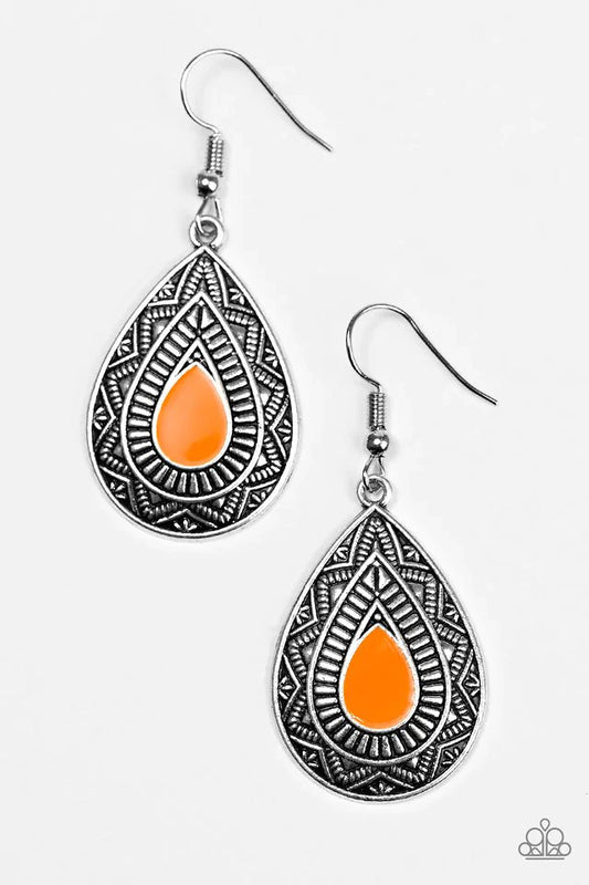 Paparazzi Earring ~ Desert Storm - Orange