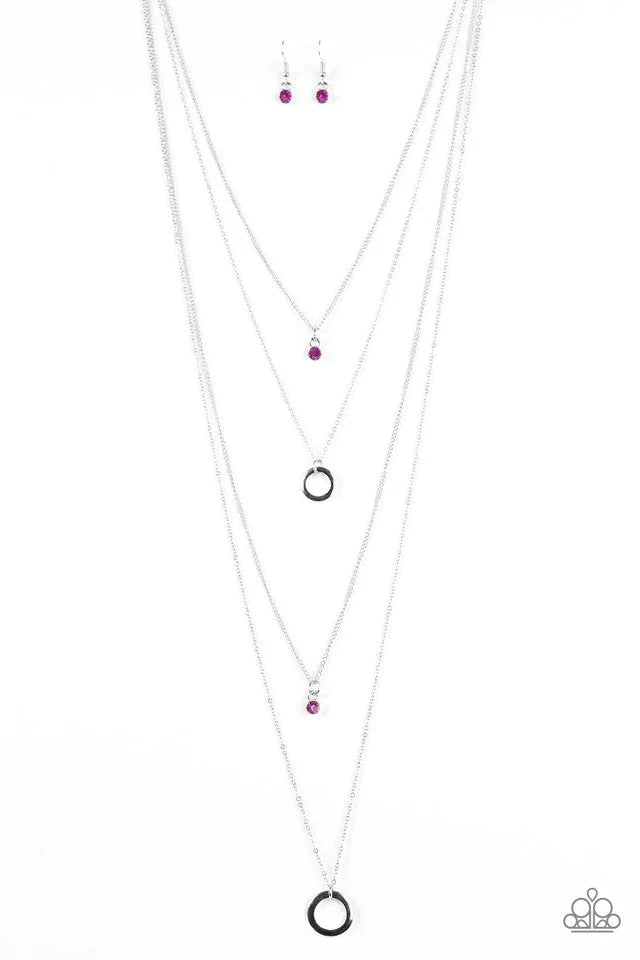 Paparazzi Necklace ~ All About Elegance - Purple