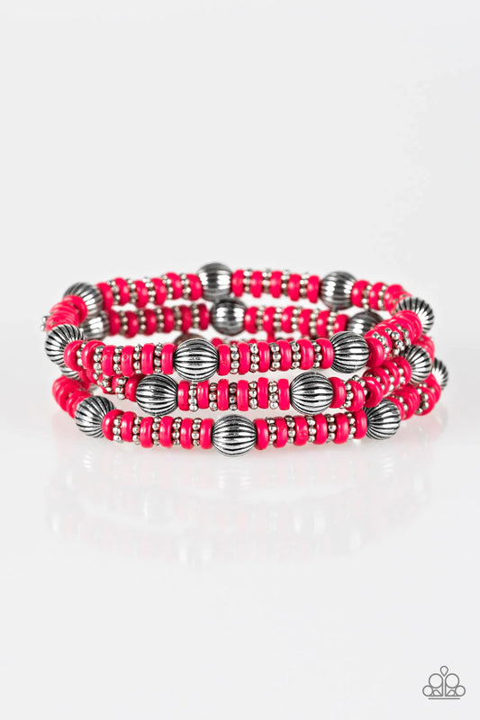 Paparazzi Bracelet ~ Barcelona Ball - Pink