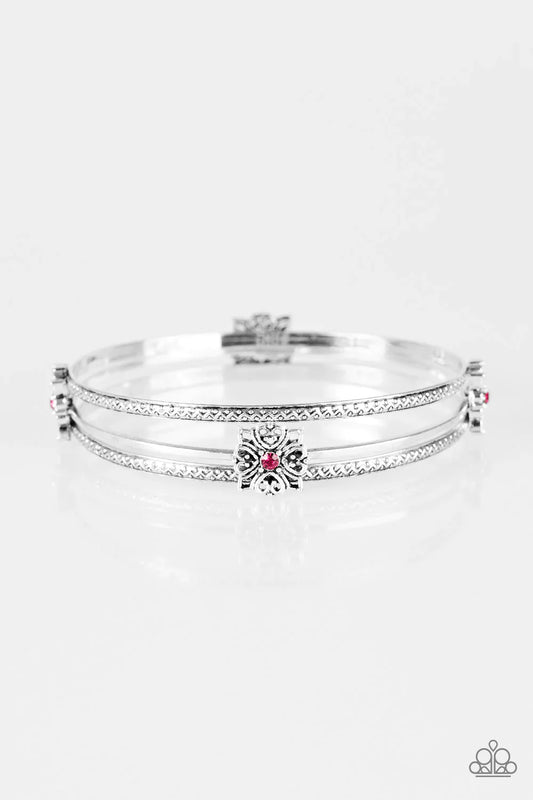 Paparazzi Bracelet ~ Demure Decor - Pink