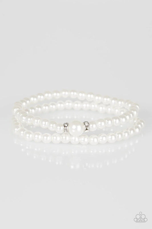 Paparazzi Bracelet ~ Cambridge Chic - White