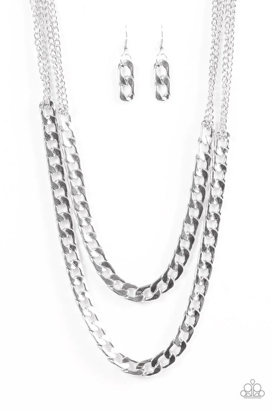 Paparazzi Necklace ~ Hit Em Up - Silver